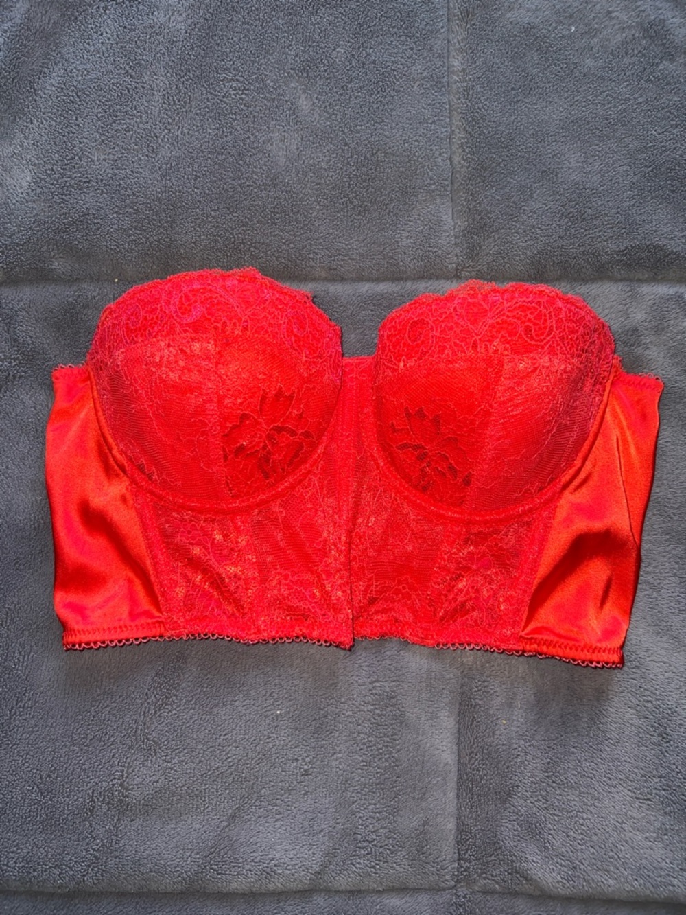 Adika Red Lace Longline Bustier Bra/ Corset